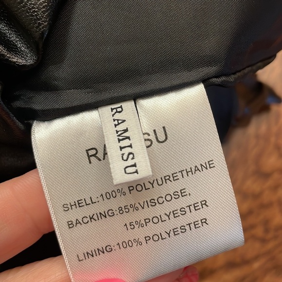 Ramisu FAUX LEATHER shorts paper bag gathered elasticized waist big pockets XL - Picture 10 of 13